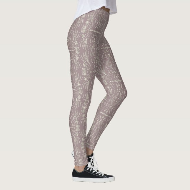 Floral Henna Mandala Blush Pink Leggings (Rechts)