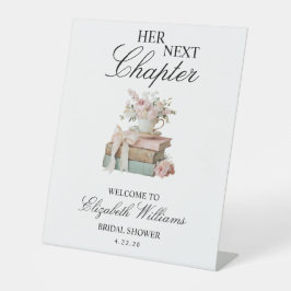 Floral Her Next Chapter Bridal Shower Welcome Sign Sockelschild