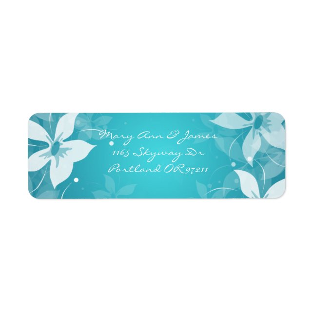Floral Hochzeitadresse Exotic Blooms Blue (Vorne)