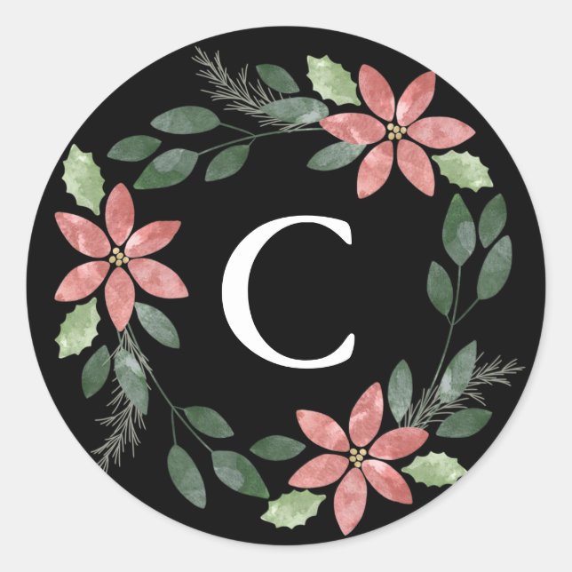 Floral Holiday Umschlag Aufkleber (Vorderseite)