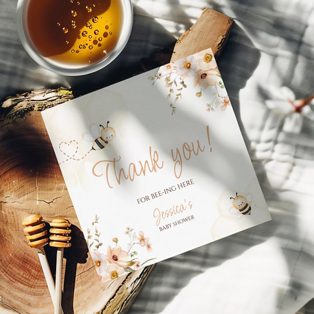 Floral Honey Bee Baby Dusche Danke Geschenkanhänger (Von Creator hochgeladen)