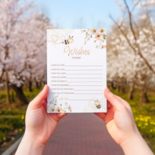 Floral Honey Bee Baby Showcard Einladung
