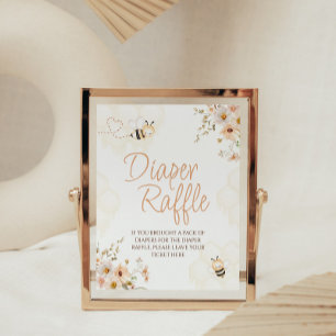 Floral Honey Bee Babydusche Windelwanne Raffel Zei Sockelschild