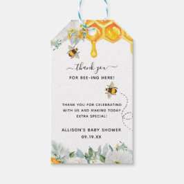 Floral Honeycomb Bumble Bee Baby Dusche Vielen Dan Geschenkanhänger