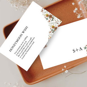 Floral Honeymoon Wish Enclosure Card Begleitkarte