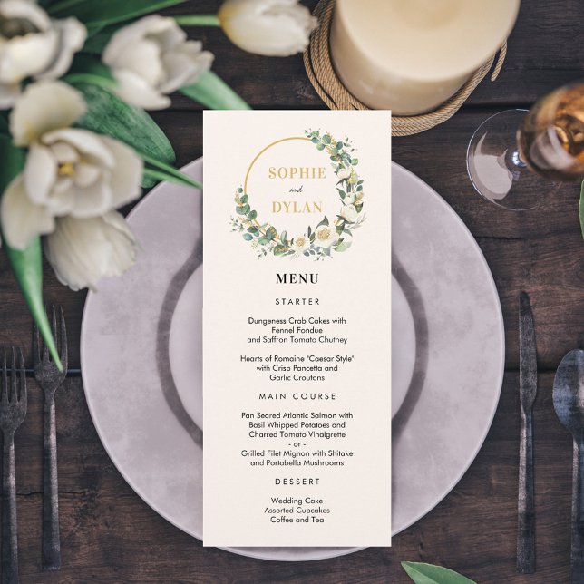 Floral Hoop EDITABLE FARBEN Wedding Menu Card Programm (Von Creator hochgeladen)
