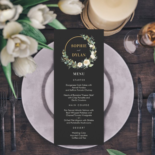 Floral Hoop EDITABLE FARBEN Wedding Menu Card Programm (Von Creator hochgeladen)