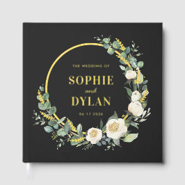 Floral Hoop Elegant Hochzeitssessbare Farbe Gästebuch