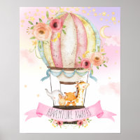 Floral Hot Air Ballon Animals Adventure erwartet