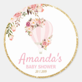 Floral Hot Air Ballon Danke Aufkleber Labels