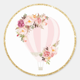 Floral Hot Air Ballon Gefallen Aufkleber Labels