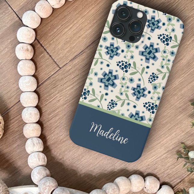 Floral Hübsch Blue Pattern Trendsetter Inspirivity Case-Mate iPhone Hülle (Von Creator hochgeladen)
