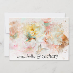 *~* Floral Hummingbird FOTO UAWG QR AR26 WEDDING  Einladung