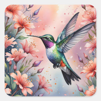 floral hummingbird stickers