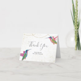 Floral Hummingbirds Wasserfarbe Danke Karte