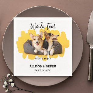 Floral Hund Katze Foto Hund Lover Hochzeit Custom Serviette