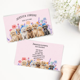 Floral Hund Sitter Haustier Groomer Tierische Welp Visitenkarte