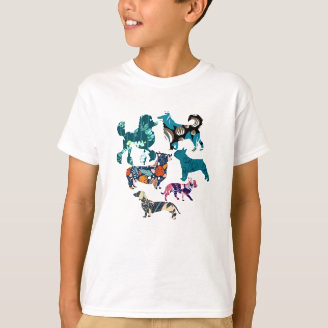 Floral Hunde T-Shirt (Vorderseite)