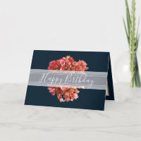 Floral Hydrangea Blume Bouquet Orange Birthday