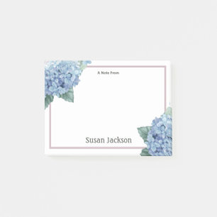 Floral Hydrangea Personalisiert rosa und blau Post-it Klebezettel