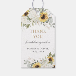 Floral Hydrangea Sunflowers Hochzeit Vielen Dank Geschenkanhänger