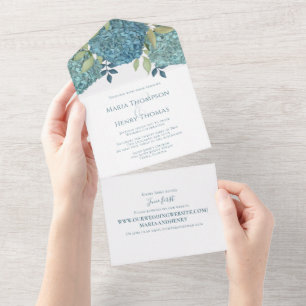 Floral Hydrangea Wedding Website Gast adressiert All In One Einladung