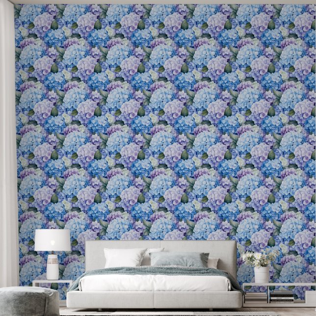 Floral Hydrangeas Wallpaper Tapete (Schlafzimmer)