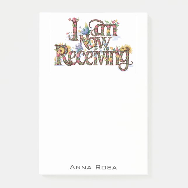 *~* Floral I ERHALTE JETZT AP85 Manifesting 18 Post-it Klebezettel (Vorderseite)