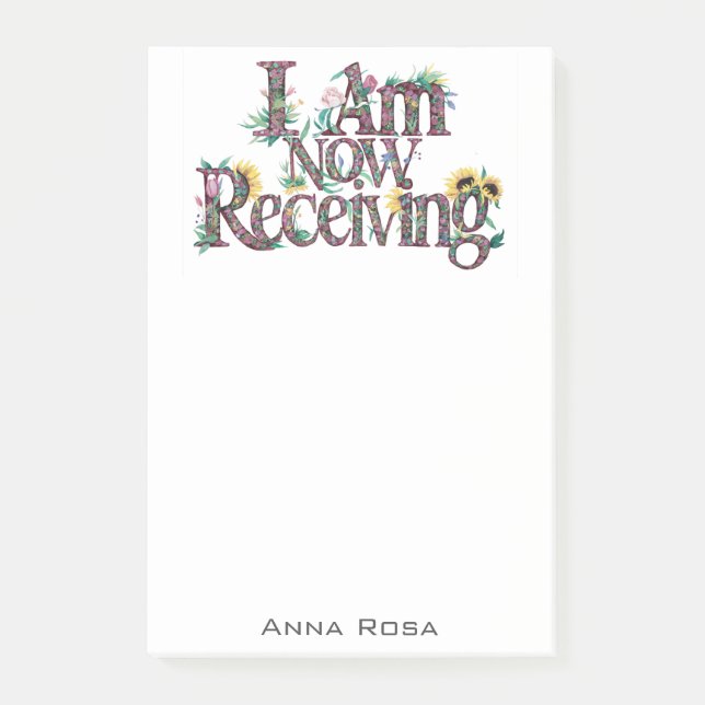 *~* Floral I ERHALTE JETZT AP85 Manifesting 22 Post-it Klebezettel (Vorderseite)