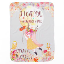 Floral "I Liebe You to the moon & back" Wasserfarb