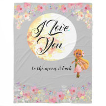 Floral "I Liebe You to the moon & back" Wasserfarb