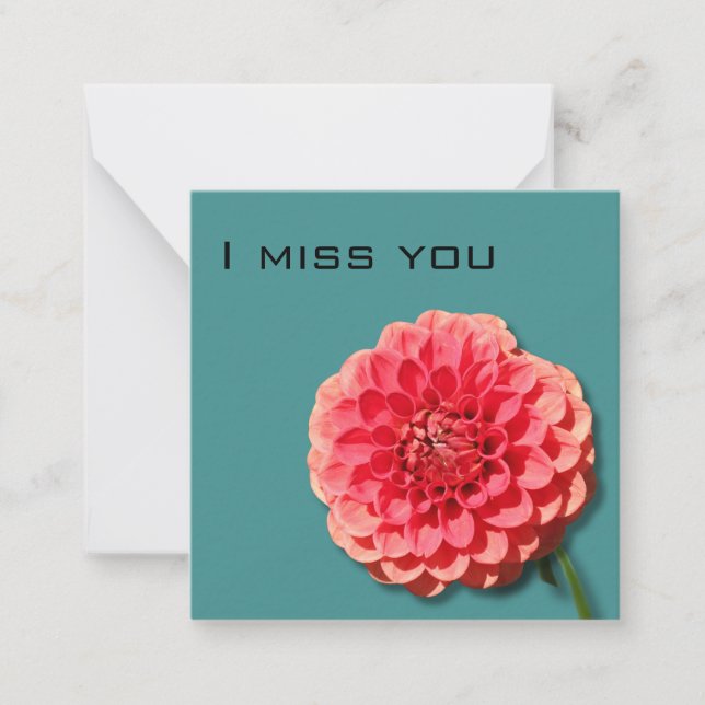 Floral I Miss You Card Mitteilungskarte (Vorderseite)