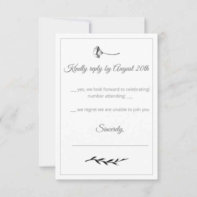 Floral Illustration Response Card (Vorderseite)