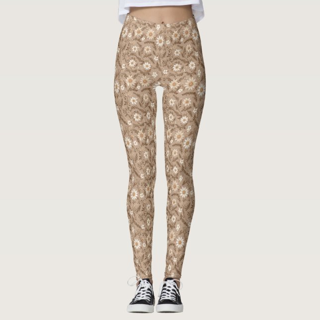 Floral in Earth Tones Leggings (Vorderseite)