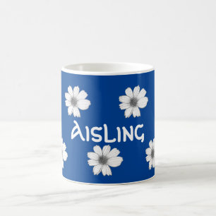 Floral Individuelle Name Royal Blue Kaffeetasse