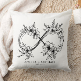 Floral Infinity-Zeichen - individualisierbare Name Kissen
