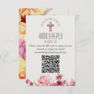 Floral Inspirational Art Antwort QR-Code Hochzeit