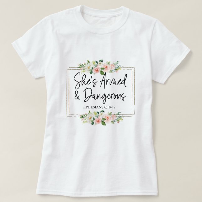 Floral Inspirational Bible Verse T-Shirt (Design vorne)