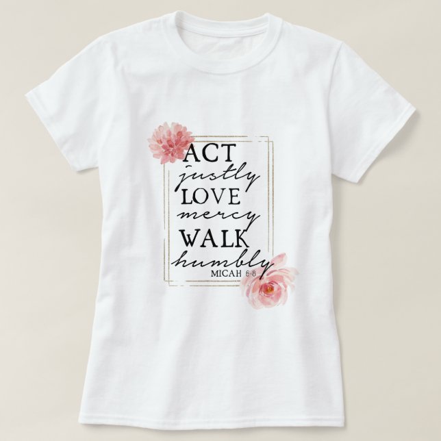 Floral Inspirational Bible Verse T-Shirt (Design vorne)