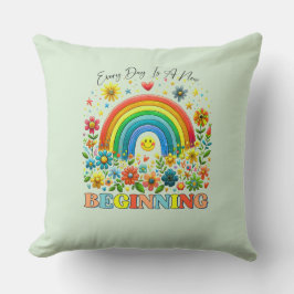 Floral Inspirational Quote Throw Pillow Kissen