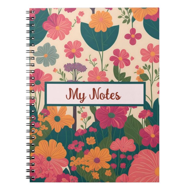 Floral Inspirier School Notizblock (Vorderseite)