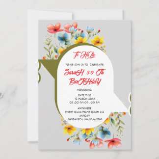 Floral invitación de 50 años en español, spanish 5 einladung