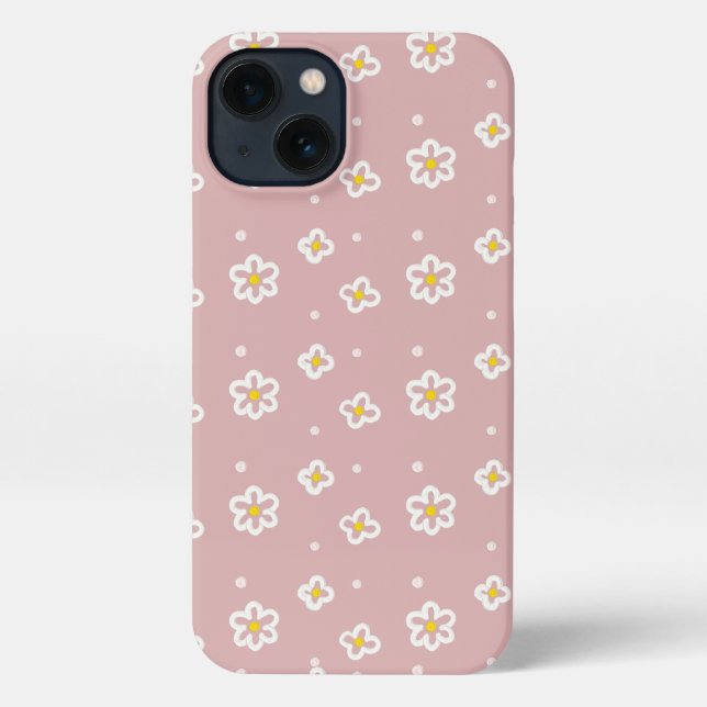 Floral iPhone 13 Hochglanzgehäuse Hülle (Rückseite)