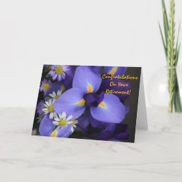 Floral, Iris und Mini Daisy, Ruhestand Karte