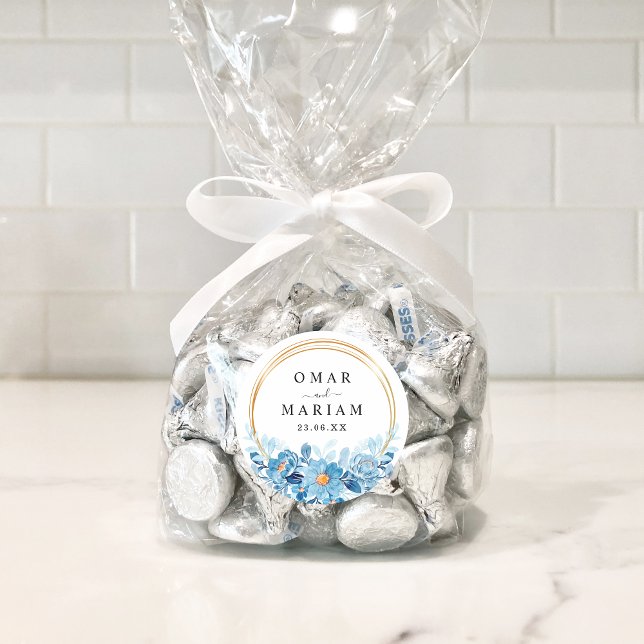 Floral Islamische Nikkah-Gastgeschenk Hochzeit Runder Aufkleber (Von Creator hochgeladen)