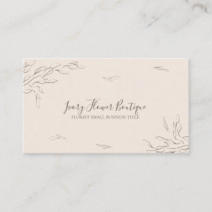 Floral Ivory Simple Boho Eventplaner Visitenkarte