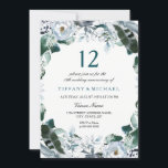 Floral Jade Green 12. Hochzeitstag Einladung<br><div class="desc">Die Blumen Jade Green 12. Hochzeit Jubiläum Invite Matching Kollektion in Niche und Nest Laden.</div>