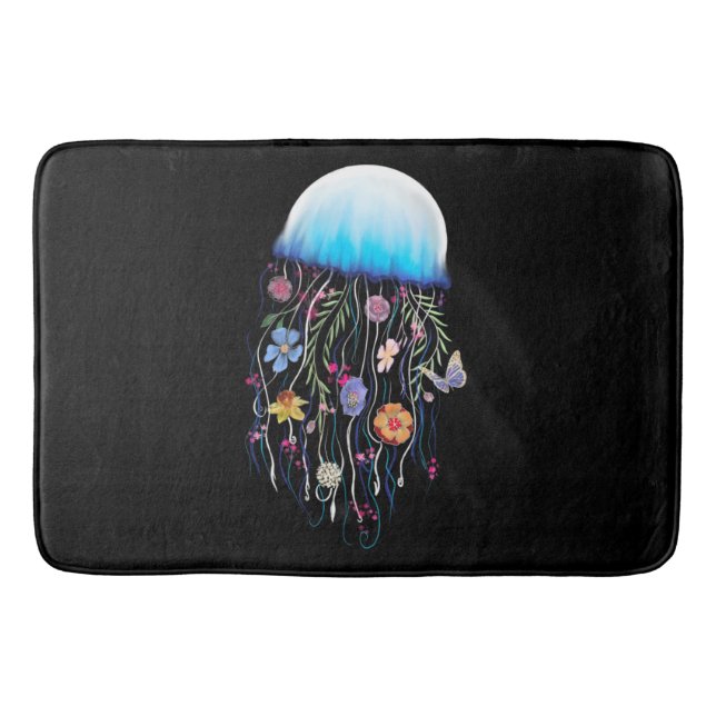 Floral Jellyfish Badematte (Vorderseite)