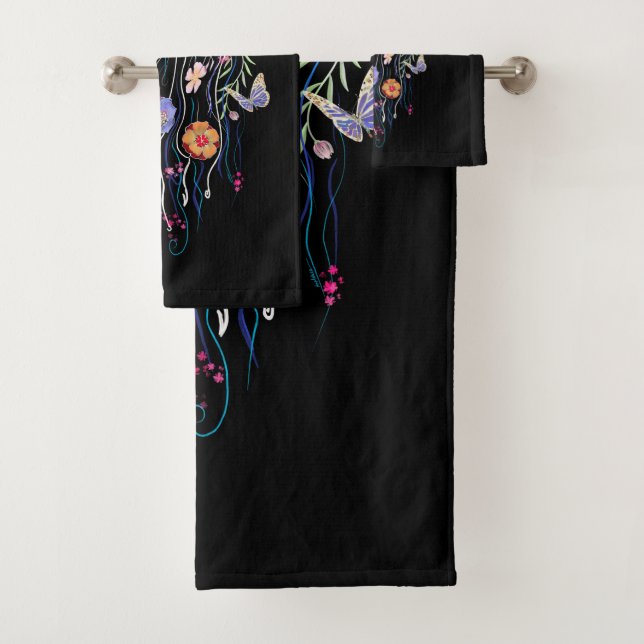 Floral Jellyfish Badhandtuch Set (Insitu)