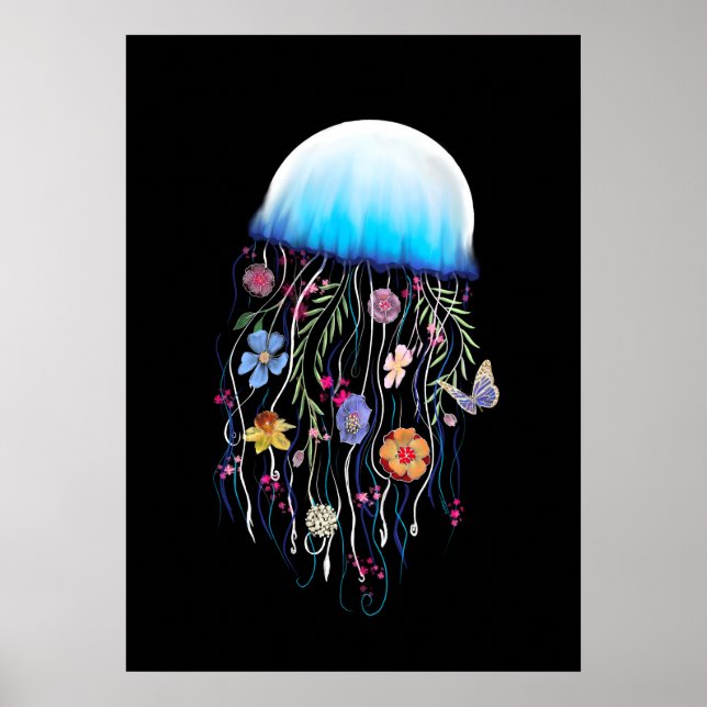Floral Jellyfish Poster (Vorne)